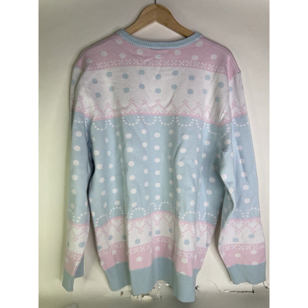 Sanrio Cinnamoroll Kawaii Knit Pastel Blue Pink Long Sleeve Sweater Womens XL - Picture 5 of 10